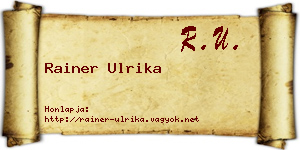 Rainer Ulrika névjegykártya